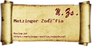 Metzinger Zsófia névjegykártya